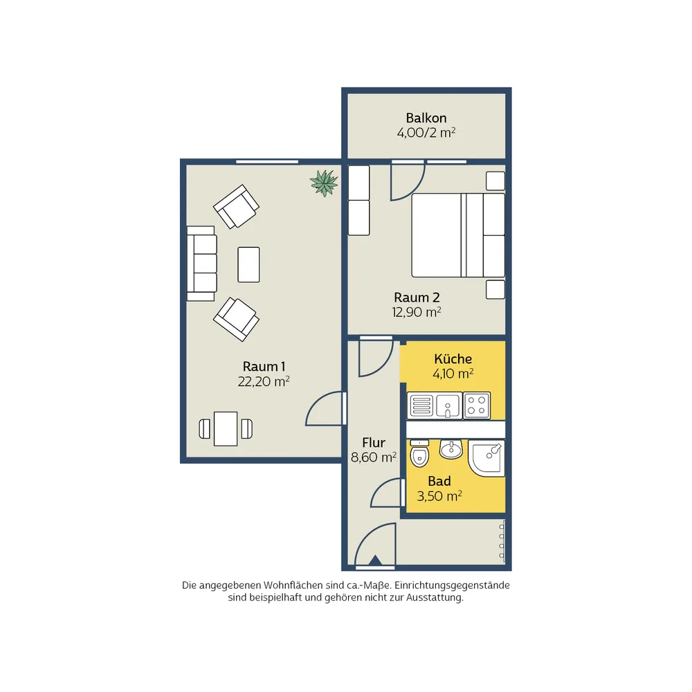 2 Zimmer Wohnung mit 53 m² in Leipzig – Bild 2