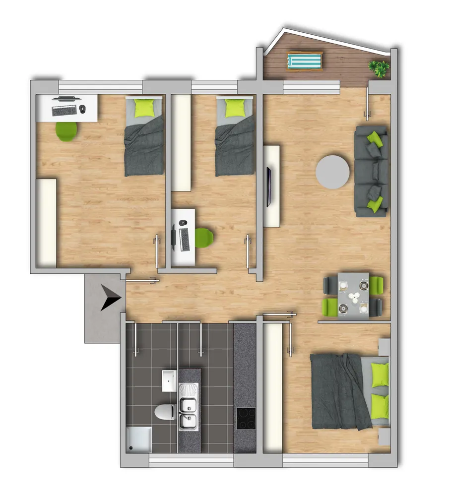 4 Zimmer Wohnung mit 77 m² in Eisenach – Bild 2