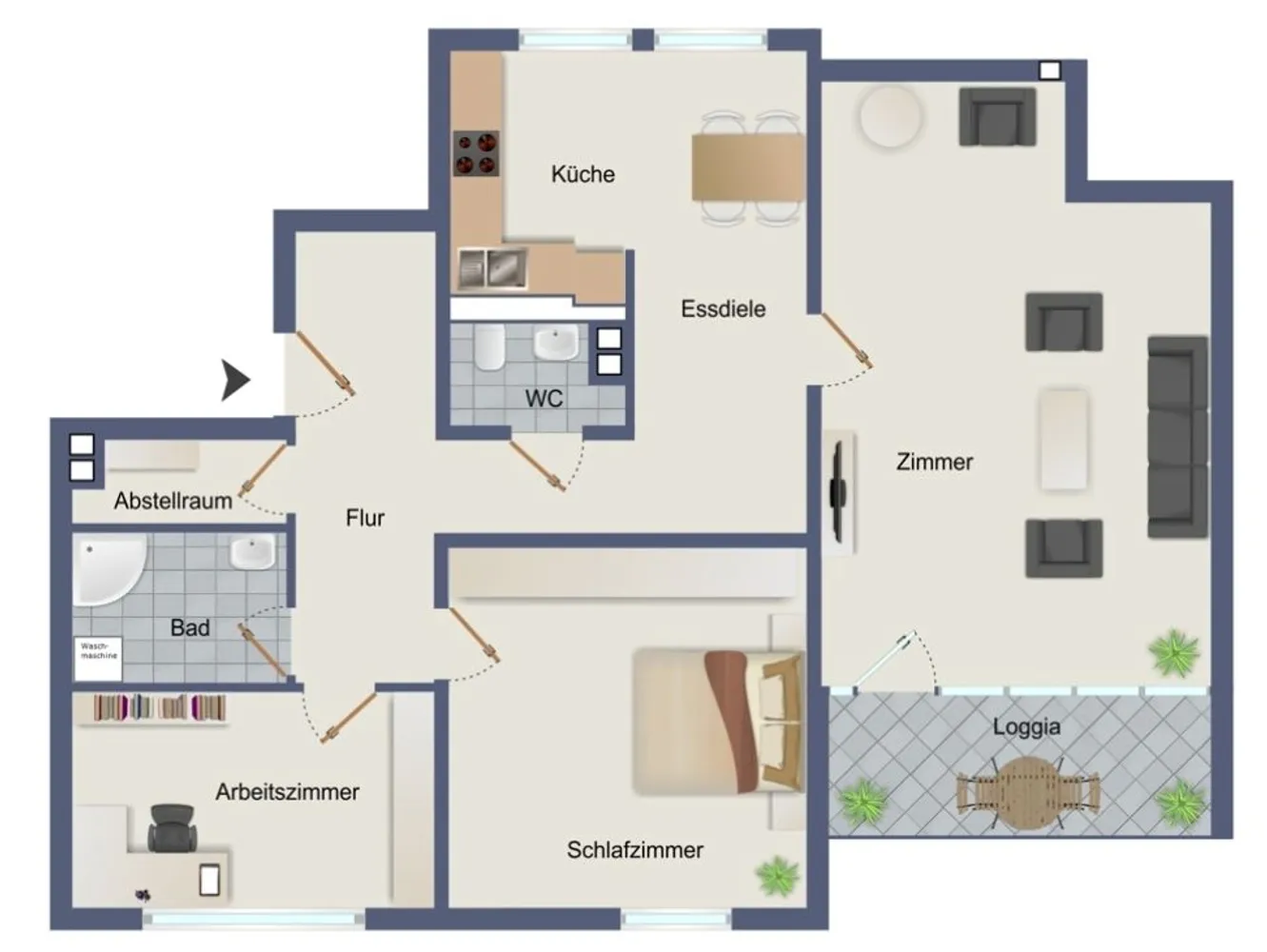 4 Zimmer Wohnung mit 82 m² in Dortmund – Bild 1