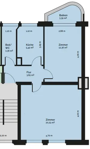 2 Zimmer Wohnung mit 47 m² in Hannover – Bild 2