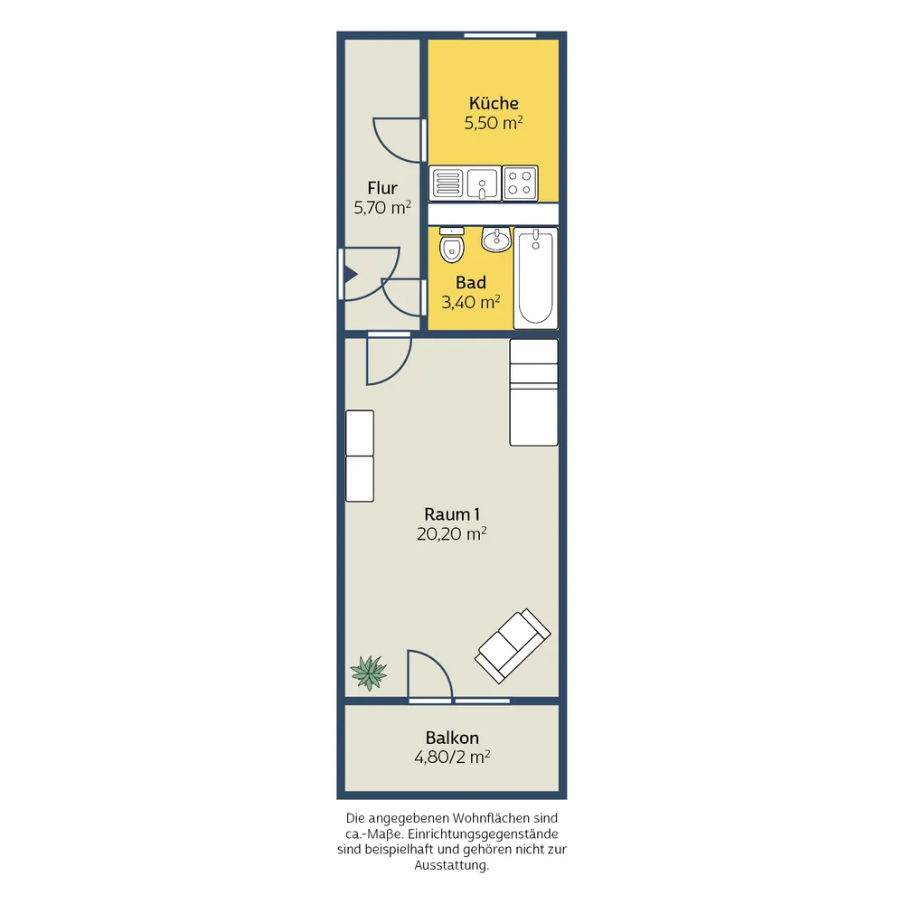 1 Zimmer Wohnung mit 37 m² in Leipzig – Bild 2