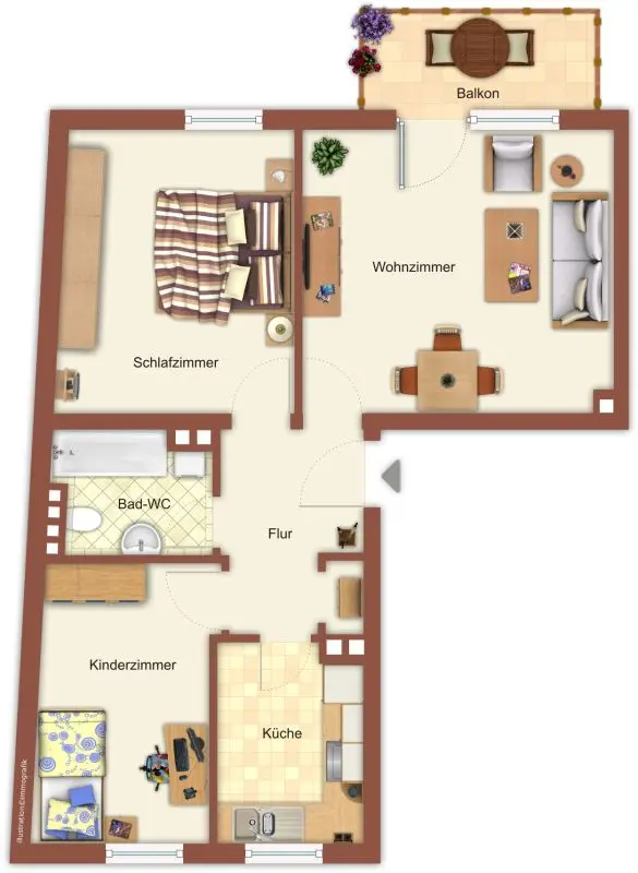 3 Zimmer Wohnung mit 60 m² in Mönchengladbach – Bild 2
