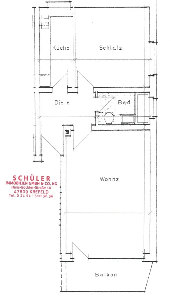 2 Zimmer Wohnung mit 56 m² in Krefeld – Bild 3
