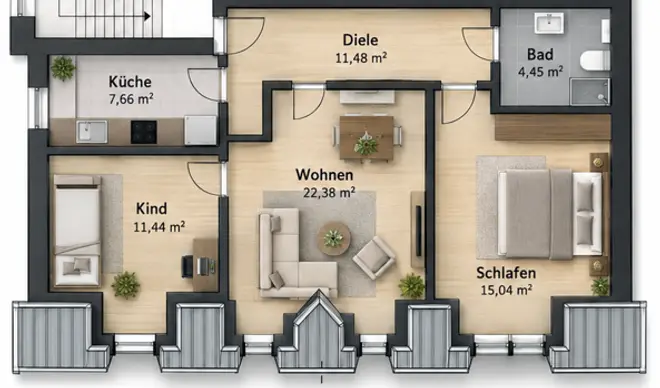 3 Zimmer Wohnung mit 72 m² in Leverkusen – Bild 5
