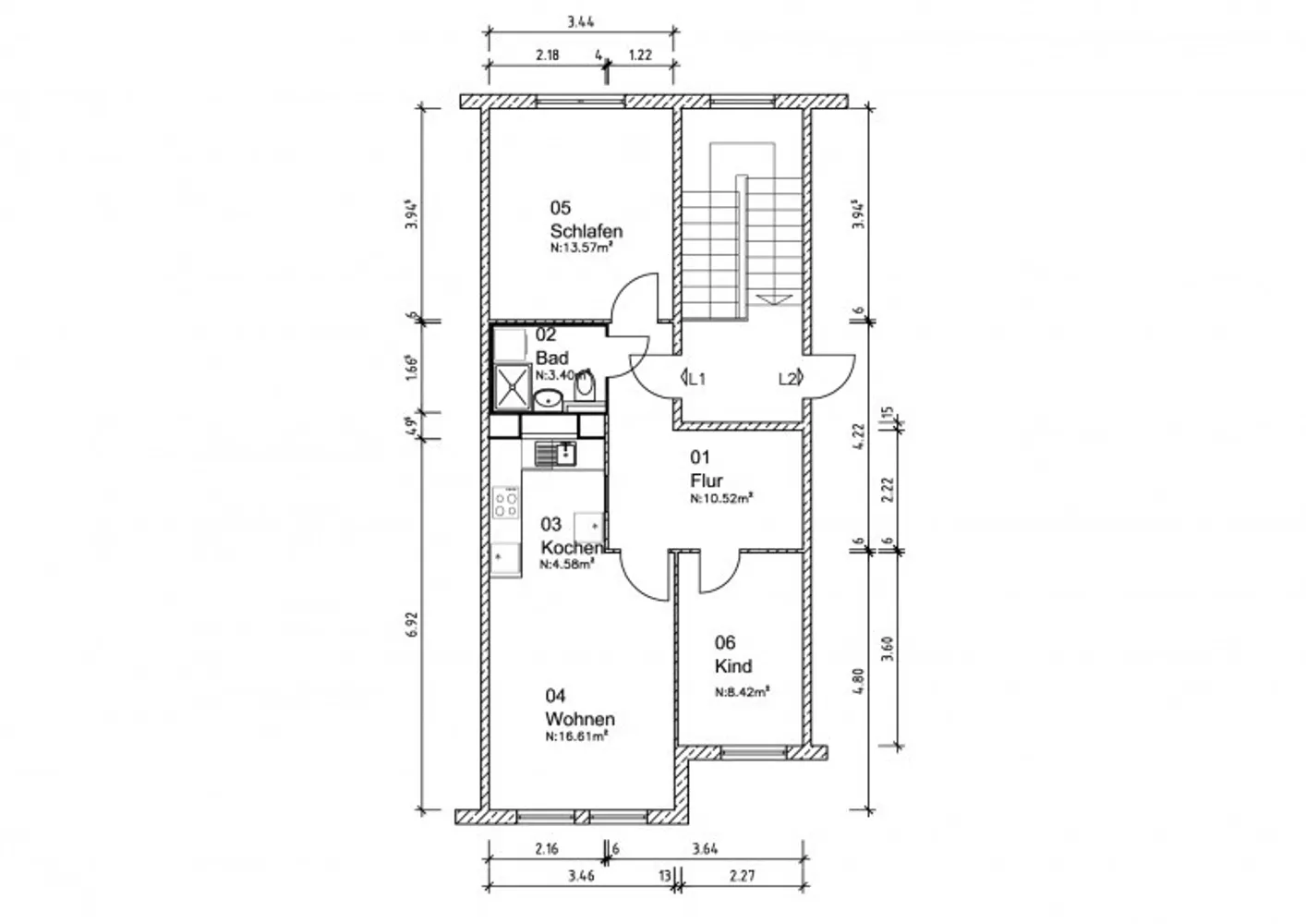 3 Zimmer Wohnung mit 57 m² in Magdeburg – Bild 2