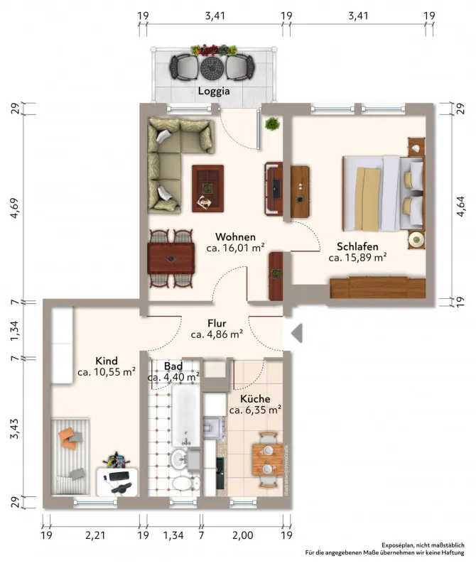 3 Zimmer Wohnung mit 57 m² in Bautzen – Bild 3