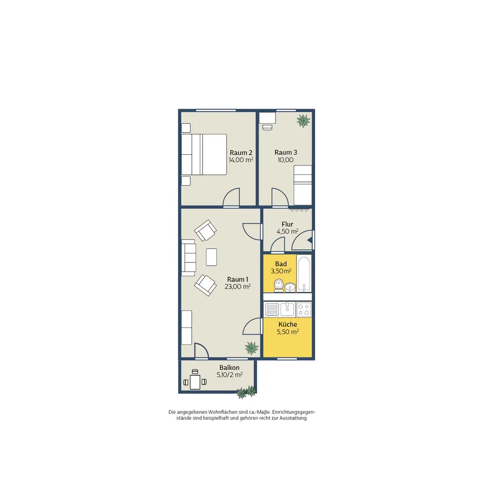 3 Zimmer Wohnung mit 61 m² in Leipzig – Bild 2