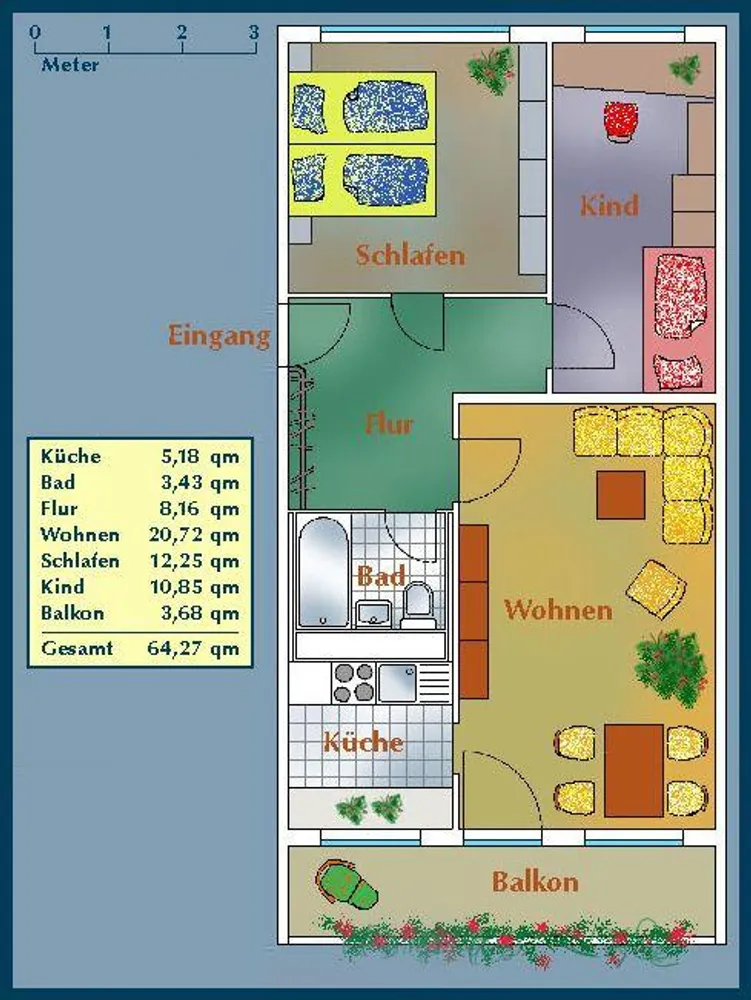 3 Zimmer Wohnung mit 64 m² in Dresden – Bild 2