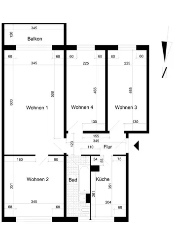 4 Zimmer Wohnung mit 70 m² in Magdeburg – Bild 2