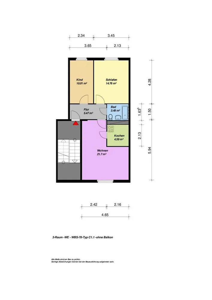 3 Zimmer Wohnung mit 60 m² in Neubrandenburg – Bild 11