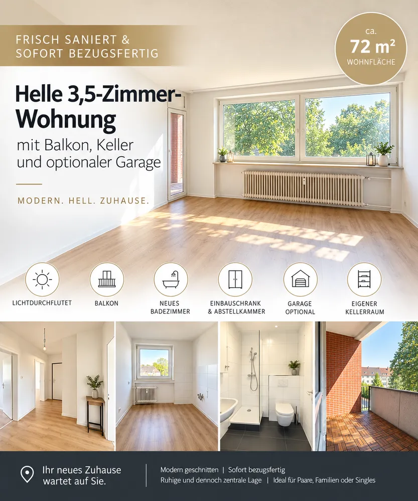 4 Zimmer Wohnung mit 72 m² in Herne – Bild 1