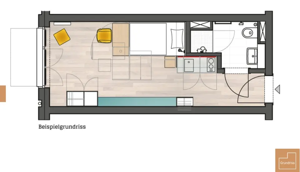 Studio mit 22 m² in Köln – Bild 4