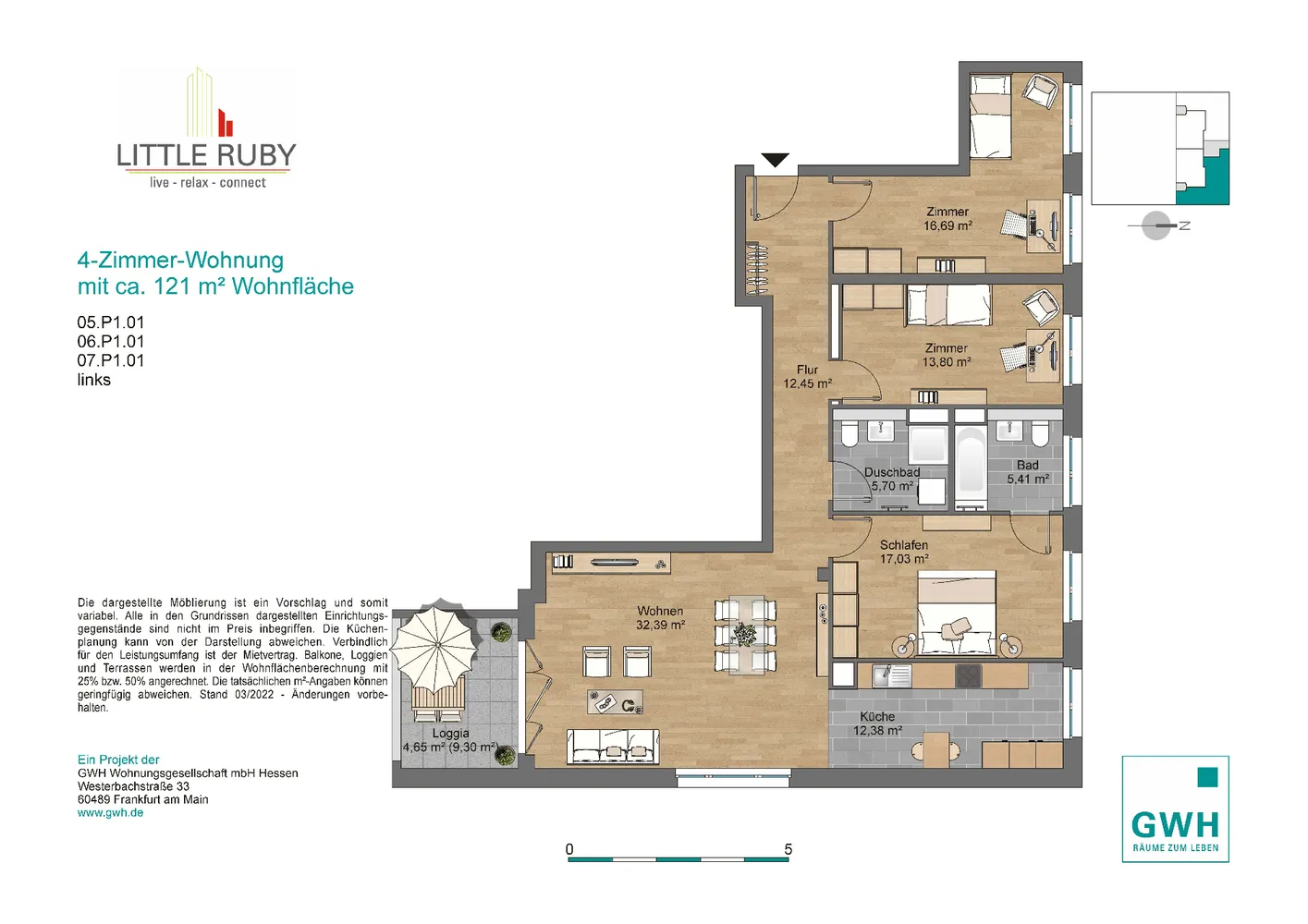 4 Zimmer Wohnung mit 121 m² in Frankfurt am Main – Bild 5