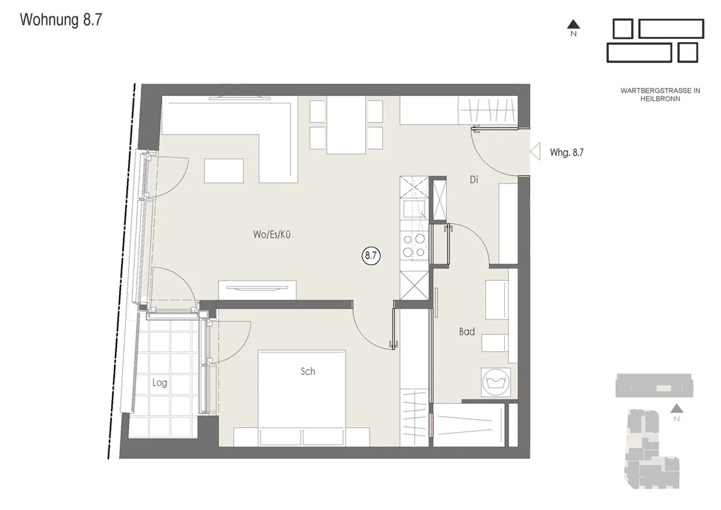 2 Zimmer Wohnung mit 50 m² in Heilbronn – Bild 4