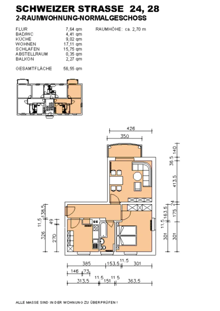 2 Zimmer Wohnung mit 56 m² in Dresden – Bild 2
