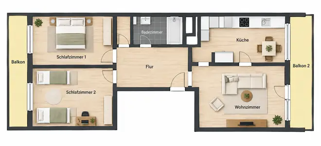 4 Zimmer Wohnung mit 62 m² in Duisburg – Bild 2