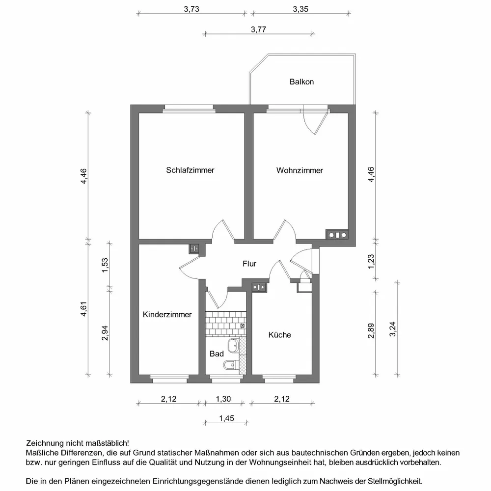 3 Zimmer Wohnung mit 58 m² in Zwickau – Bild 2