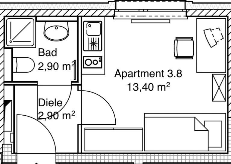 Studio mit 19 m² in Nürnberg – Bild 7