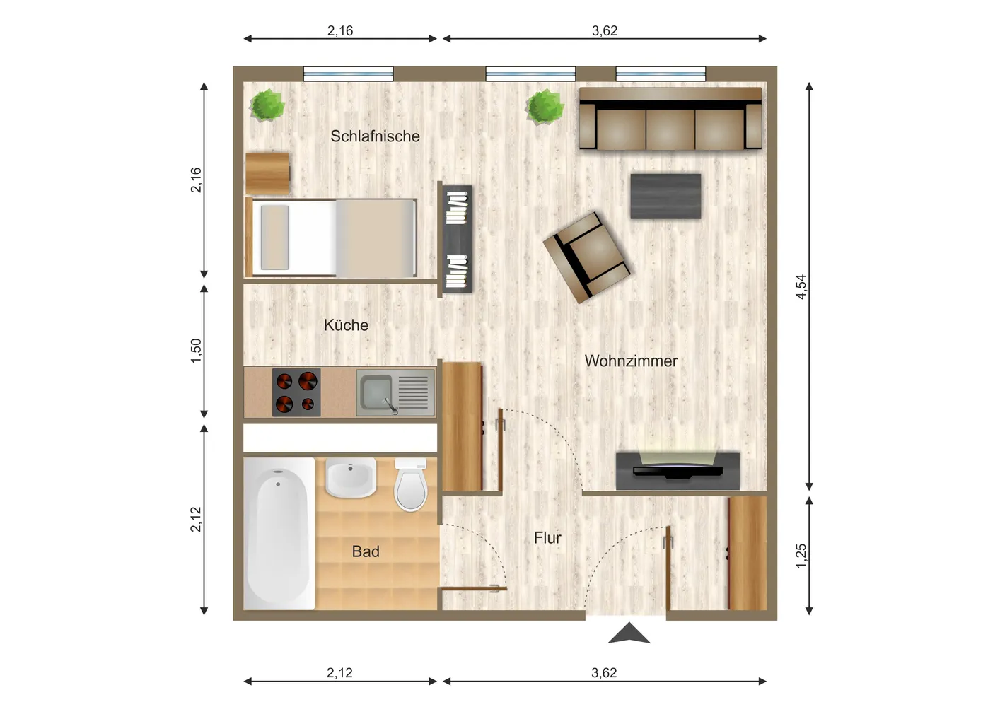 1 Zimmer Wohnung mit 32 m² in Gera – Bild 2