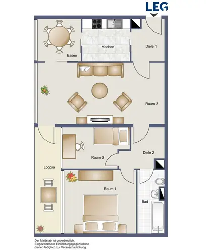 3 Zimmer Wohnung mit 75 m² in Braunschweig – Bild 2