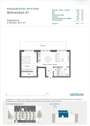 3 Zimmer Wohnung mit 66 m² in Essen – Bild 4