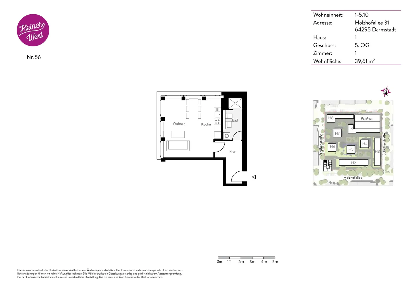 1 Zimmer Wohnung mit 40 m² in Darmstadt – Bild 8