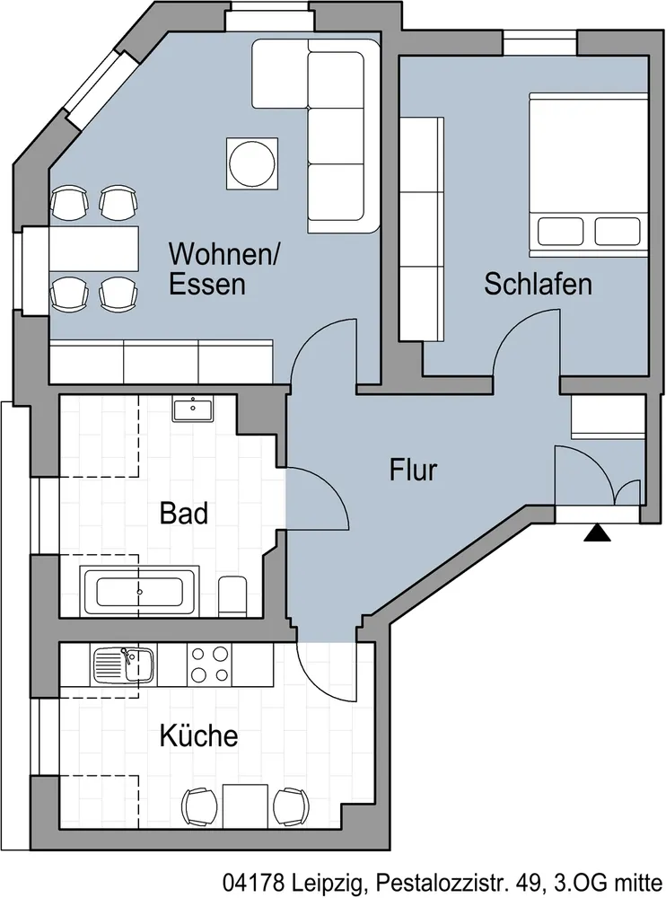 2 Zimmer Wohnung mit 62 m² in Leipzig – Bild 1