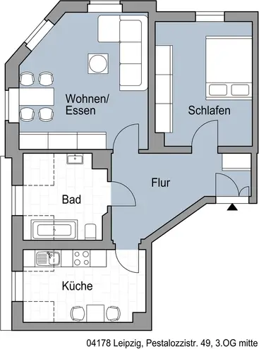 2 Zimmer Wohnung mit 62 m² in Leipzig – Bild 1