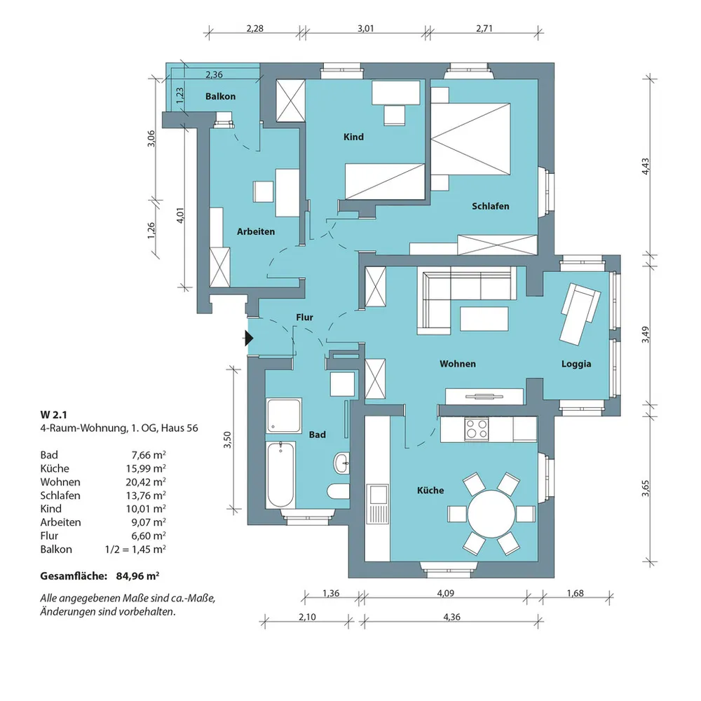 4 Zimmer Wohnung mit 82 m² in Gera – Bild 2