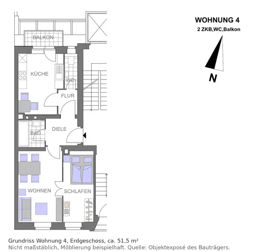 2 Zimmer Wohnung mit 52 m² in Mannheim – Bild 2