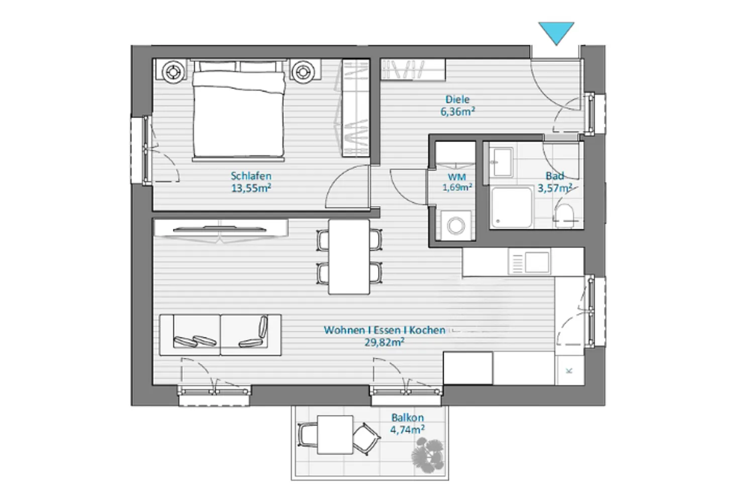 2 Zimmer Wohnung mit 57 m² in Offenbach am Main – Bild 7