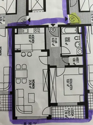 2 Zimmer Wohnung mit 60 m² in Mannheim – Bild 2