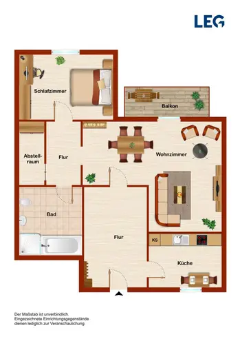 2 Zimmer Wohnung mit 50 m² in Hamm – Bild 2