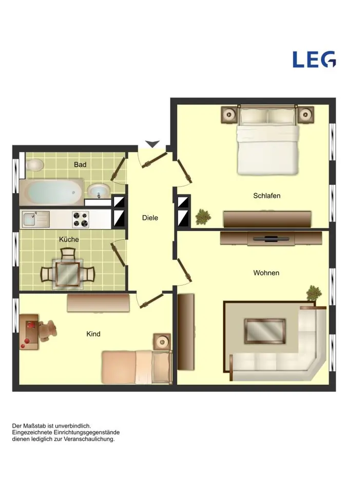 3 Zimmer Wohnung mit 55 m² in Herford – Bild 3
