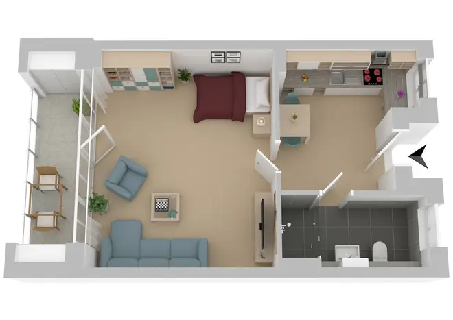 1 Zimmer Wohnung mit 48 m² in Braunschweig – Bild 3