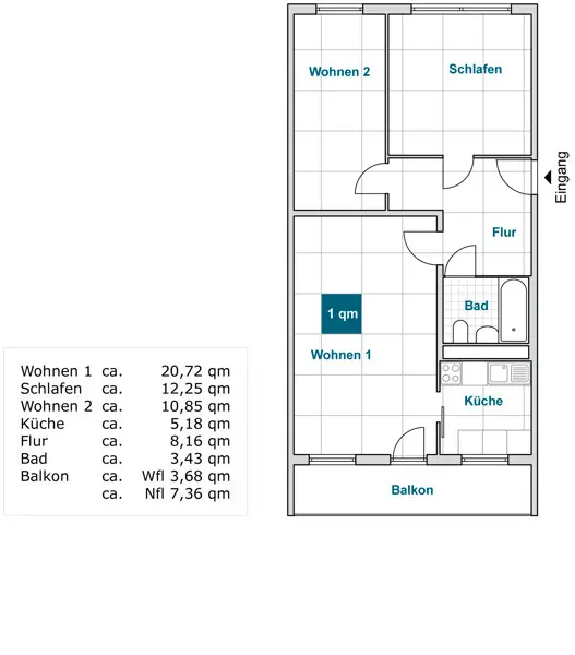 3 Zimmer Wohnung mit 64 m² in Dresden – Bild 4