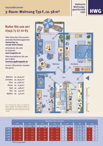 3 Zimmer Wohnung mit 58 m² in Halle (Saale) – Bild 5
