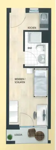 1 Zimmer Wohnung mit 22 m² in Regensburg – Bild 7
