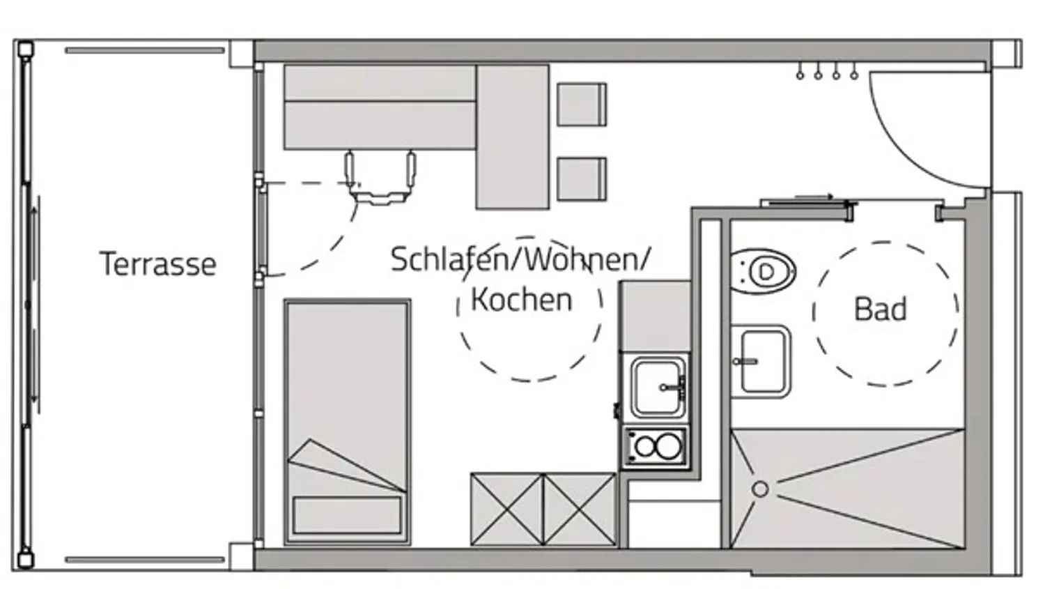 1 Zimmer Wohnung mit 28 m² in Würzburg – Bild 2