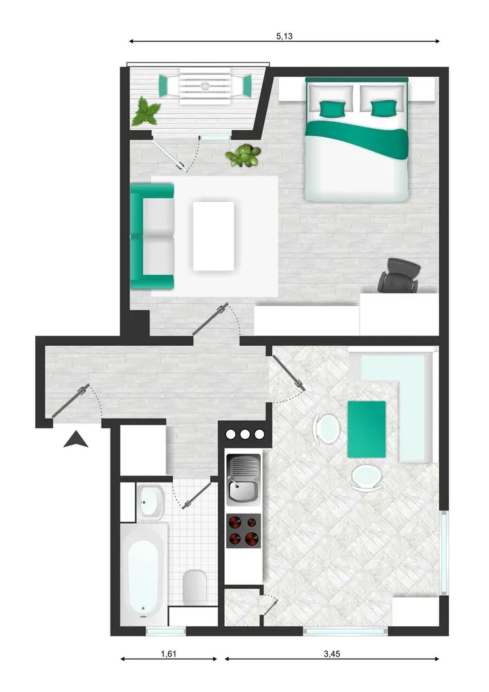 2 Zimmer Wohnung mit 46 m² in Köln – Bild 12
