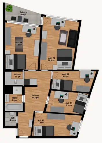 WG-Zimmer mit 9 m² in München – Bild 2