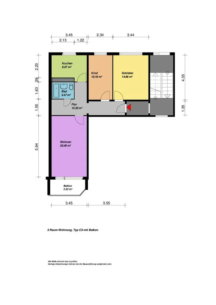 3 Zimmer Wohnung mit 72 m² in Neubrandenburg – Bild 7
