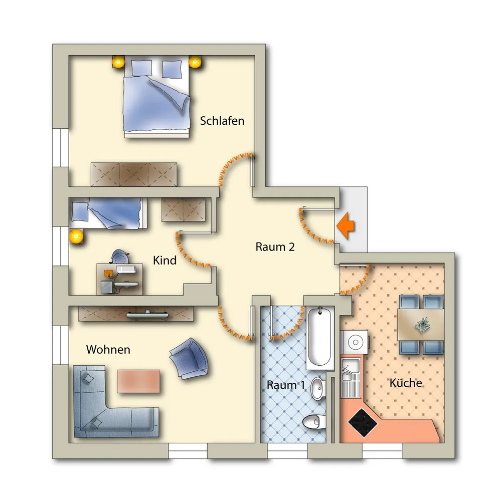 3 Zimmer Wohnung mit 66 m² in Freiberg – Bild 3