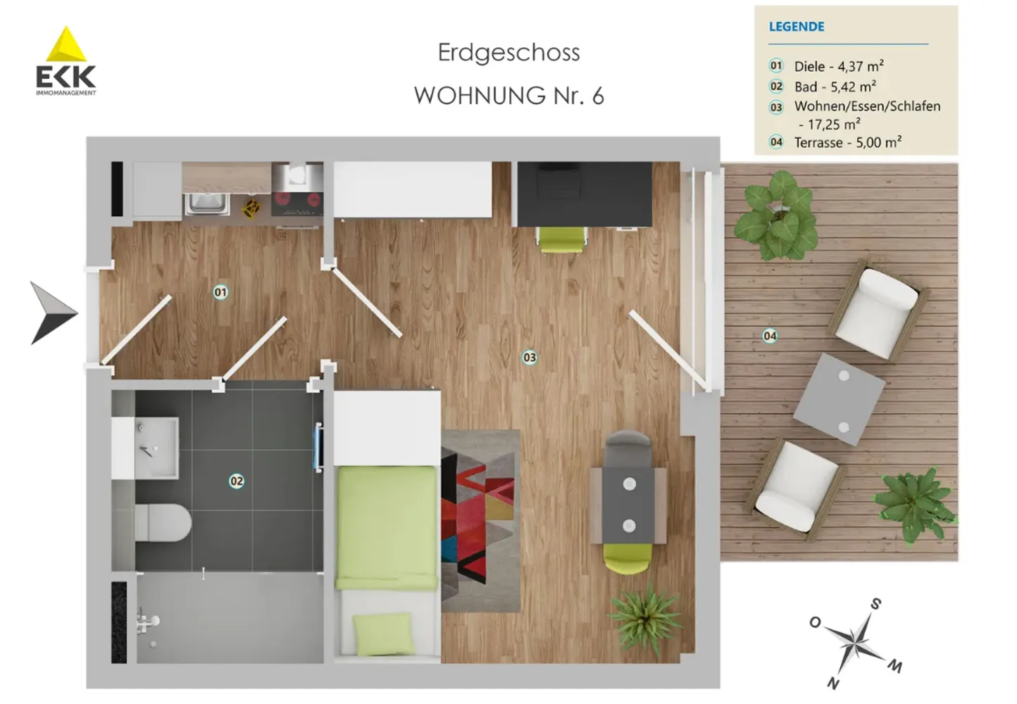 1 Zimmer Wohnung mit 32 m² in Bonn – Bild 1