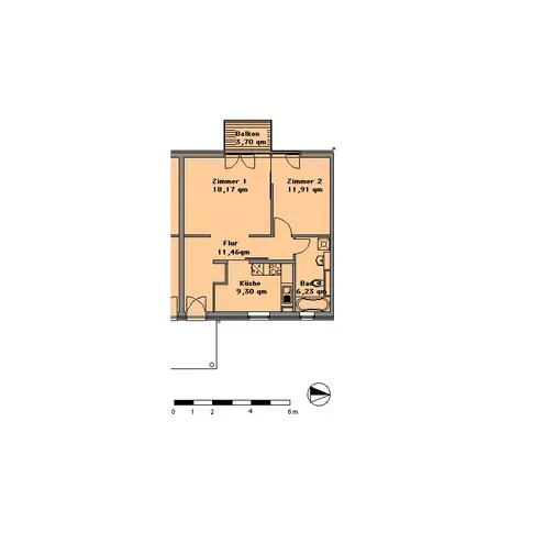 2 Zimmer Wohnung mit 59 m² in Halle (Saale) – Bild 3