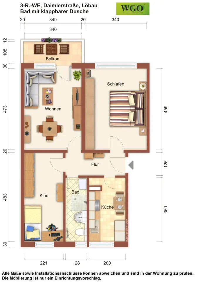 3 Zimmer Wohnung mit 60 m² in Löbau – Bild 5