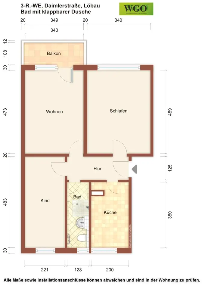 3 Zimmer Wohnung mit 60 m² in Löbau – Bild 6