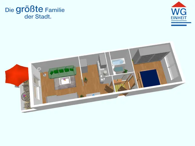 2 Zimmer Wohnung mit 41 m² in Chemnitz – Bild 2