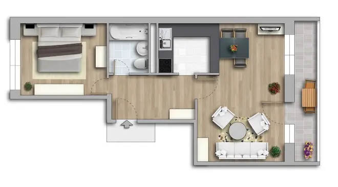 2 Zimmer Wohnung mit 49 m² in Halle (Saale) – Bild 3