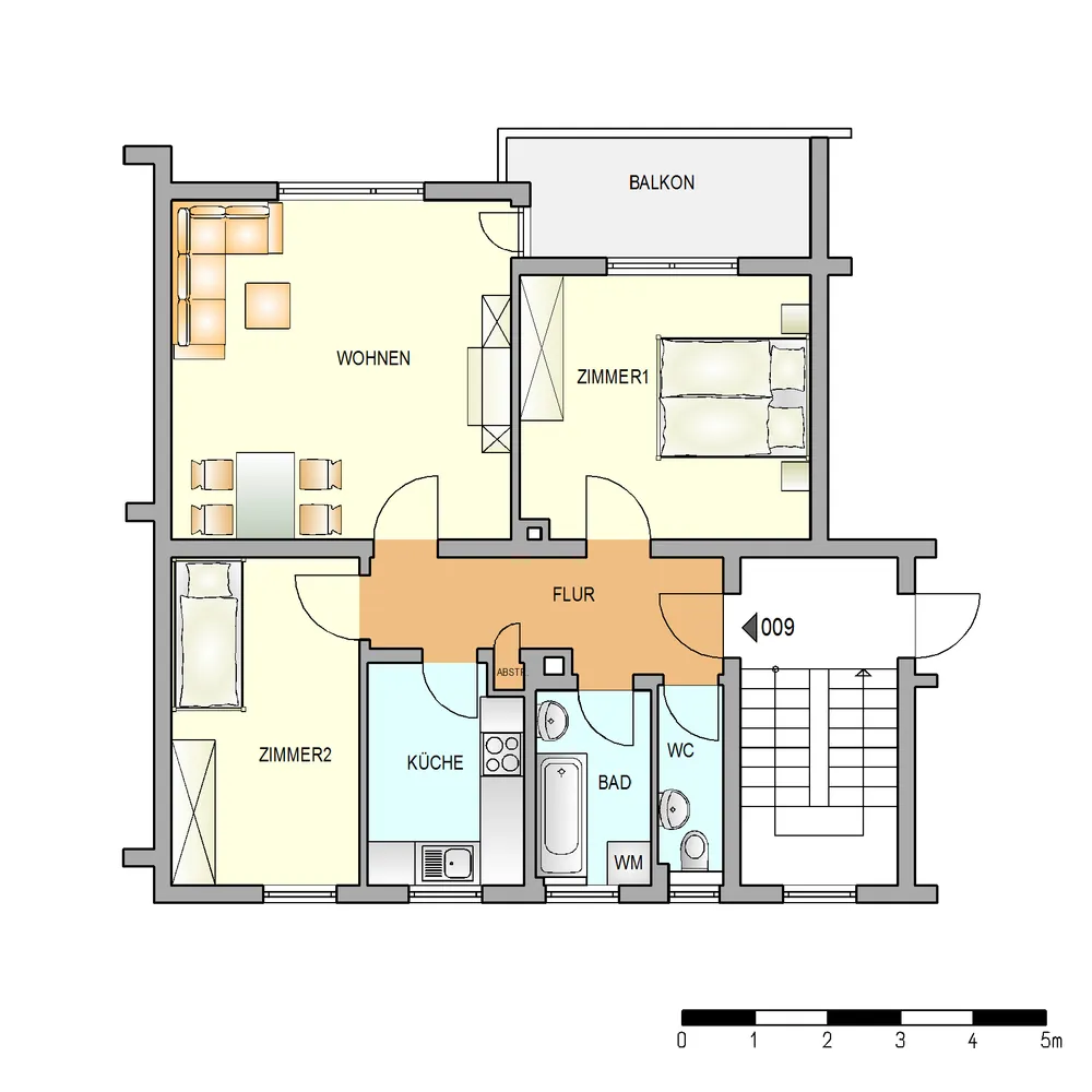 3 Zimmer Wohnung mit 71 m² in Stuttgart – Bild 2